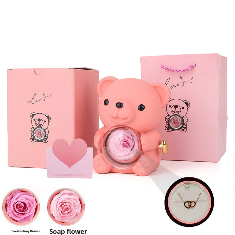 Rotatable Acrylic Eternal Flower Jewelry Gift Set