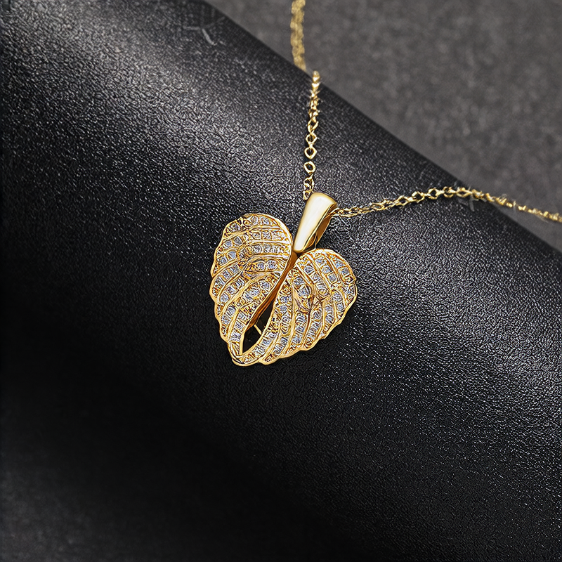 Stainless Steel Heart Wings Pendant