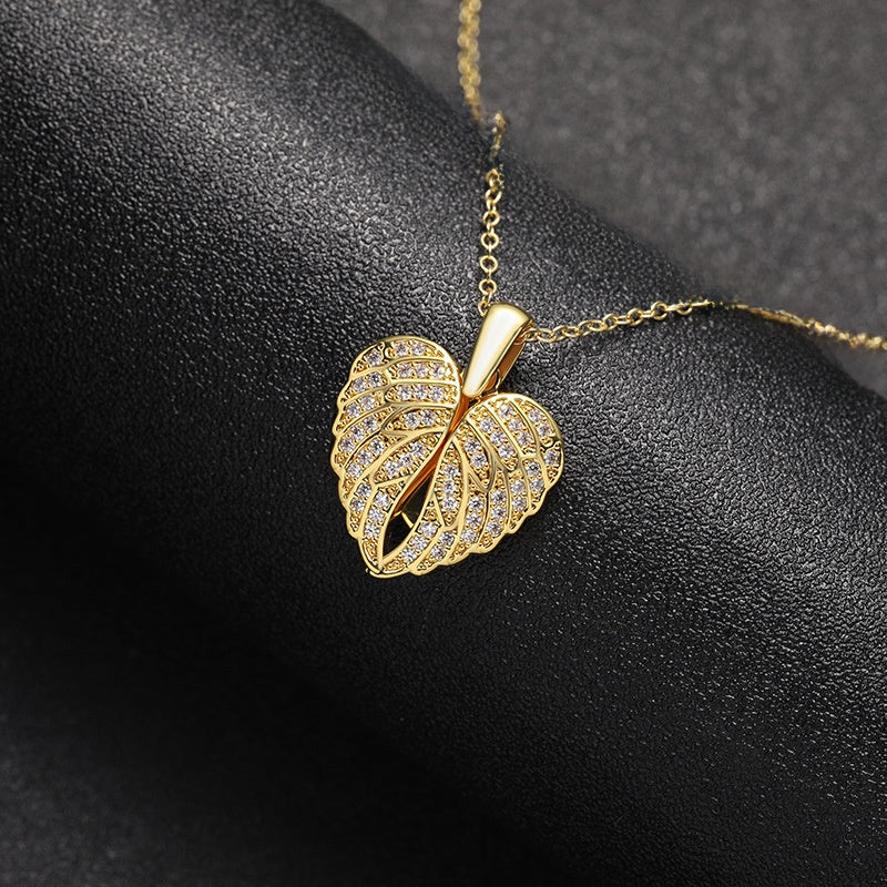 Stainless Steel Heart Wings Pendant