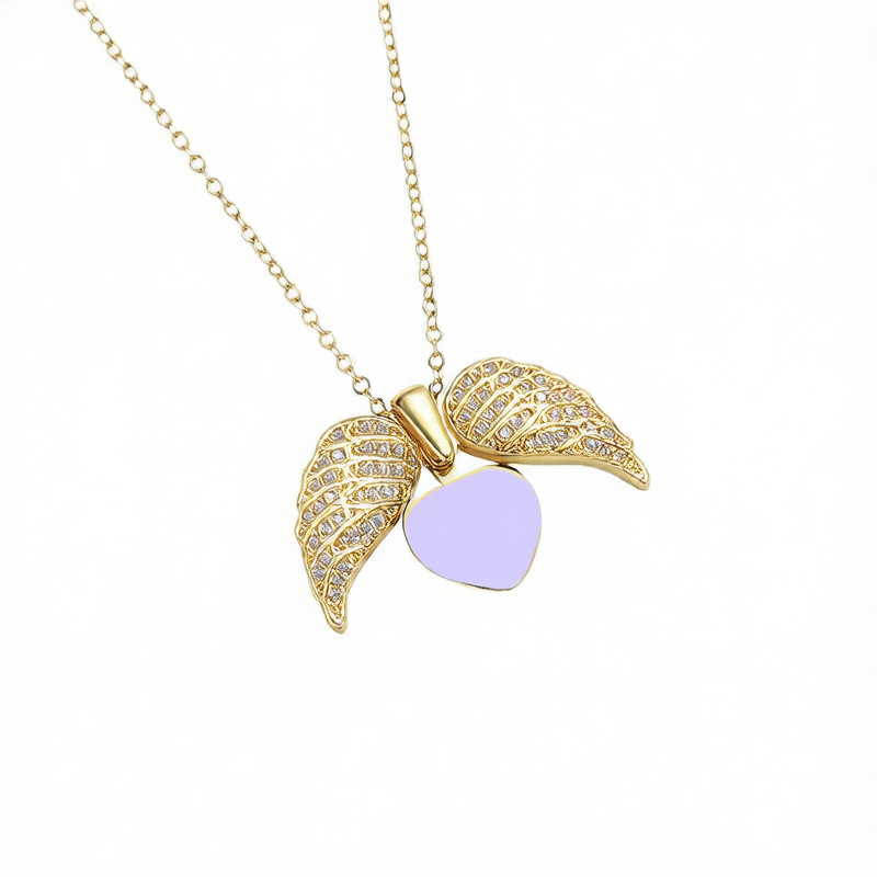 Stainless Steel Heart Wings Pendant