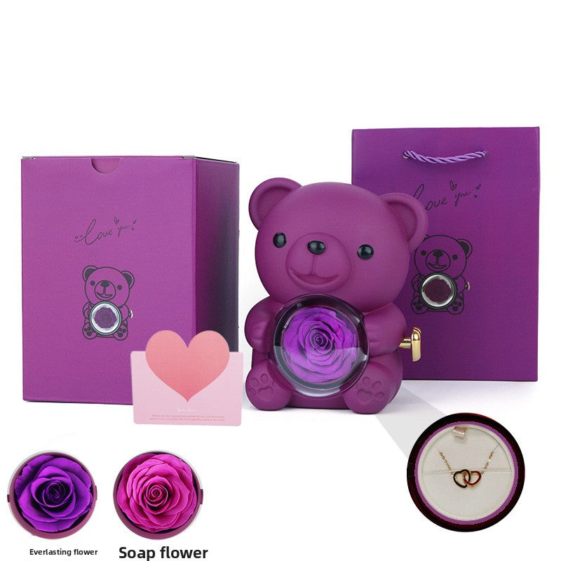 Rotatable Acrylic Eternal Flower Jewelry Gift Set