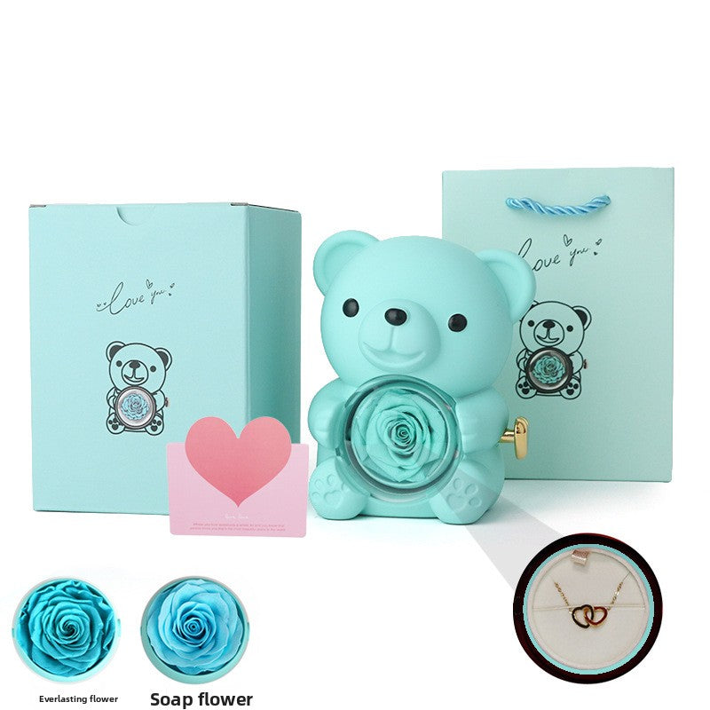 Rotatable Acrylic Eternal Flower Jewelry Gift Set