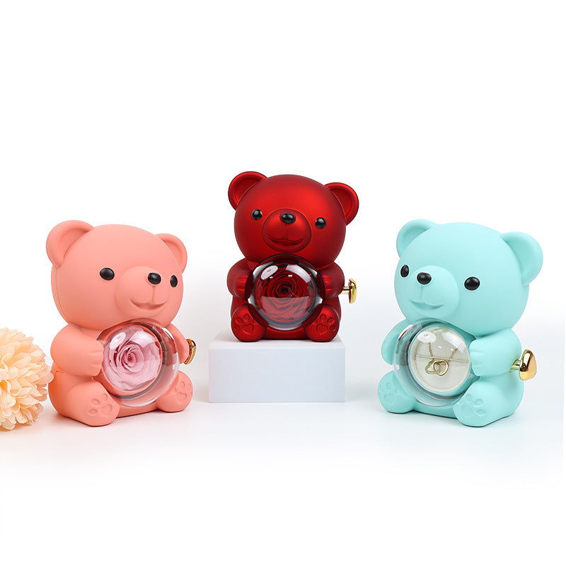 Rotatable Acrylic Eternal Flower Jewelry Gift Set