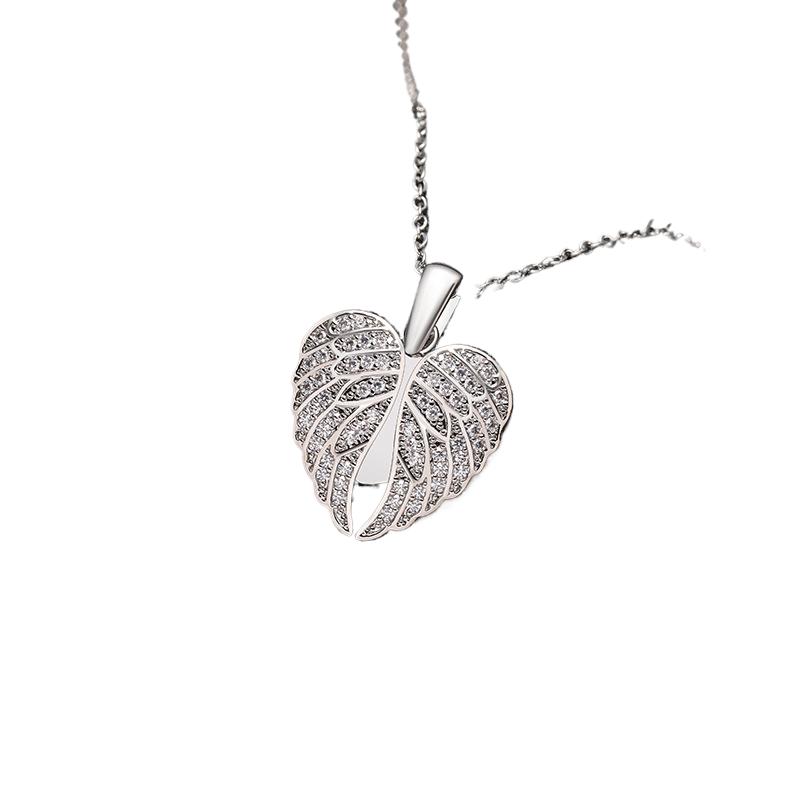 Stainless Steel Heart Wings Pendant