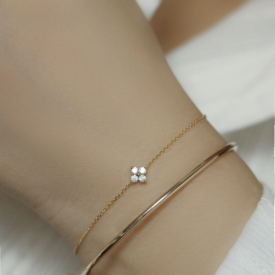 S925 Silver Plated Clover Bracelet