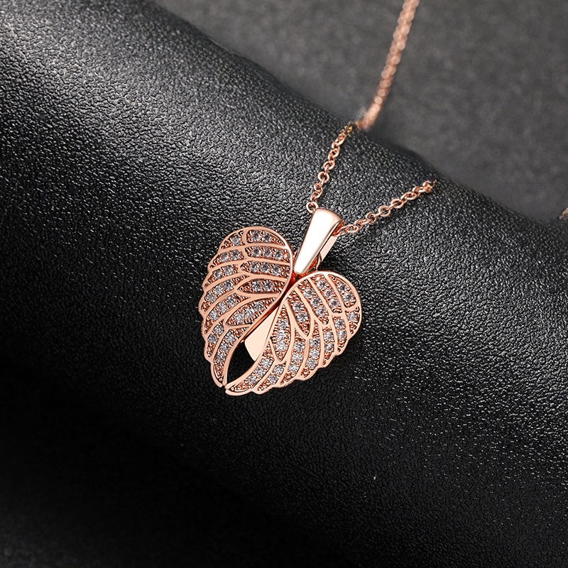 Stainless Steel Heart Wings Pendant