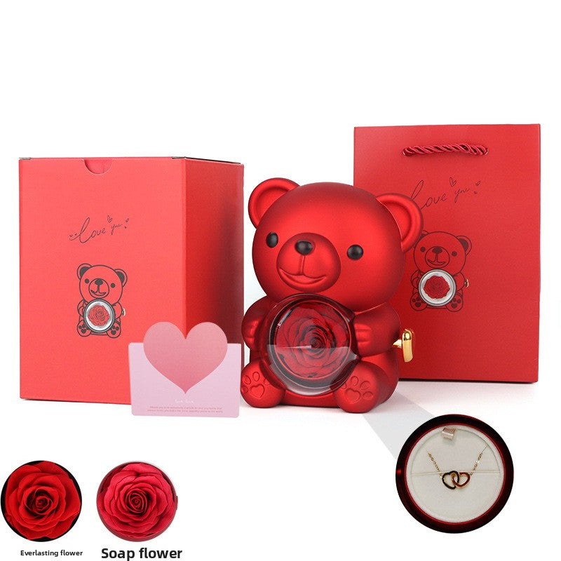 Rotatable Acrylic Eternal Flower Jewelry Gift Set