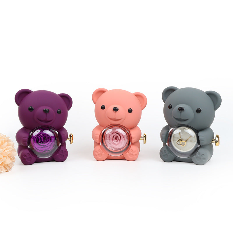 Rotatable Acrylic Eternal Flower Jewelry Gift Set