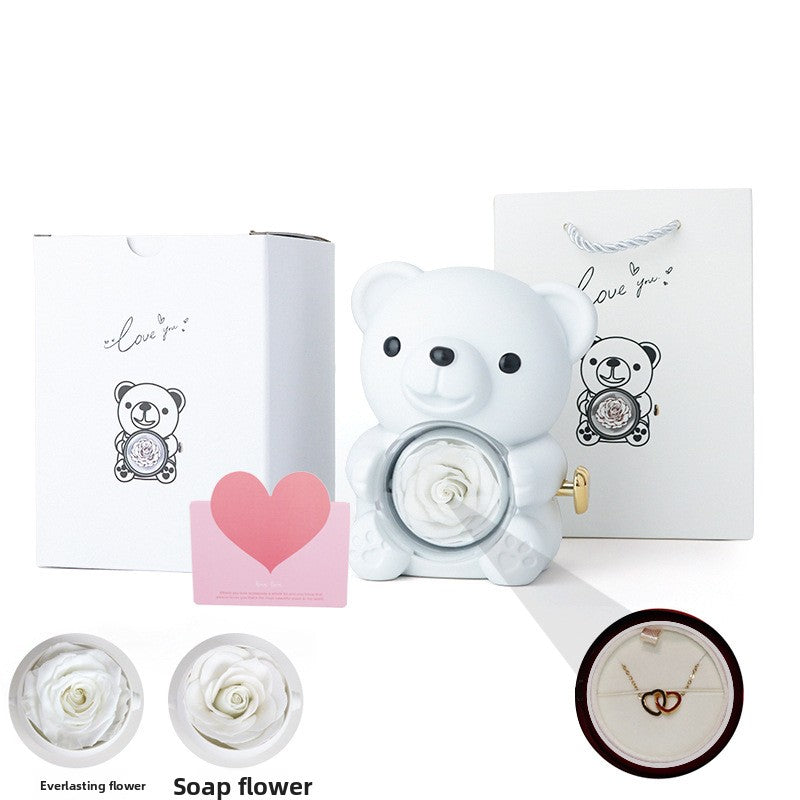 Rotatable Acrylic Eternal Flower Jewelry Gift Set