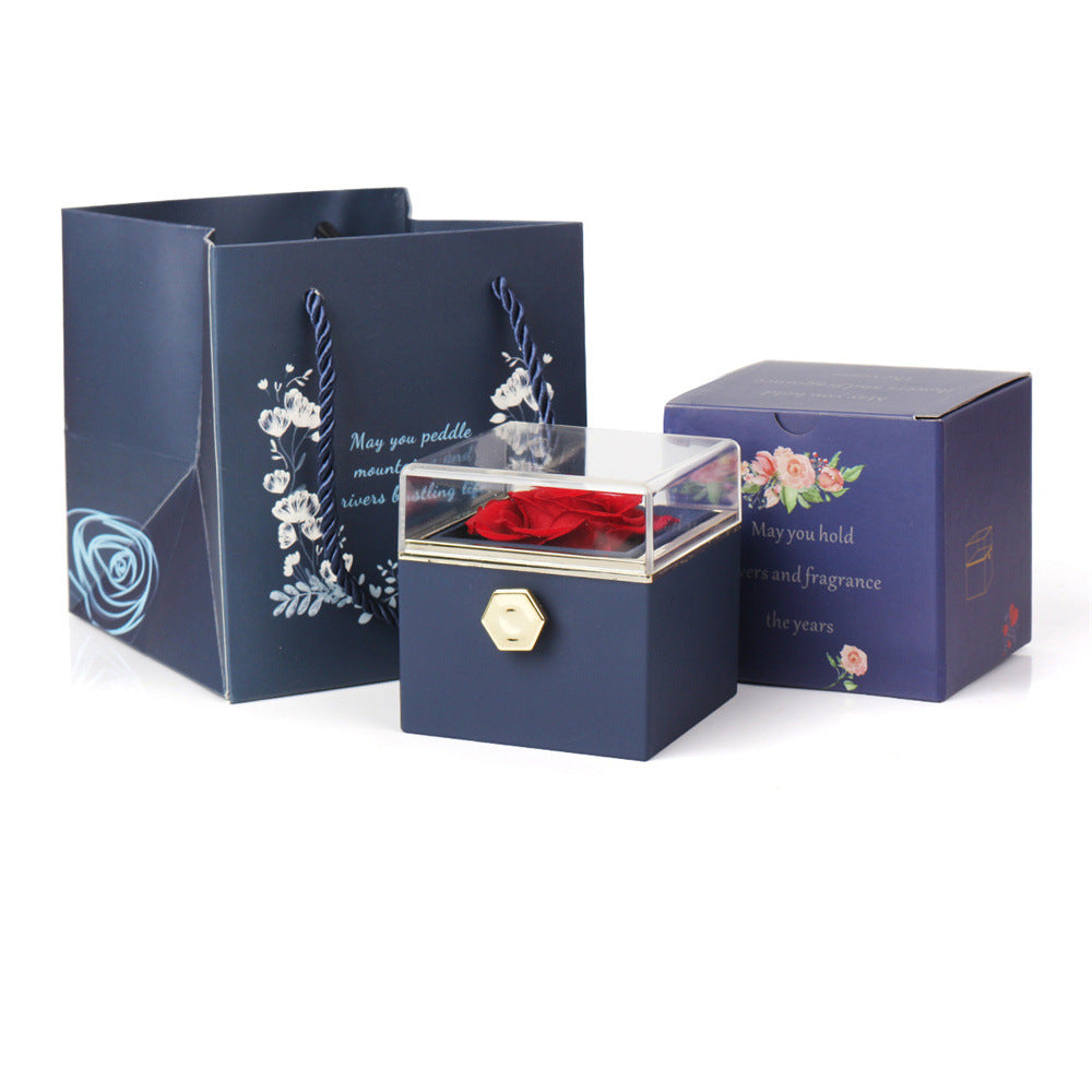 Rotating Rose Flower Jewelry Box
