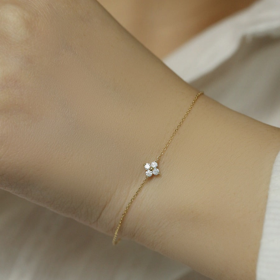 S925 Silver Plated Clover Bracelet