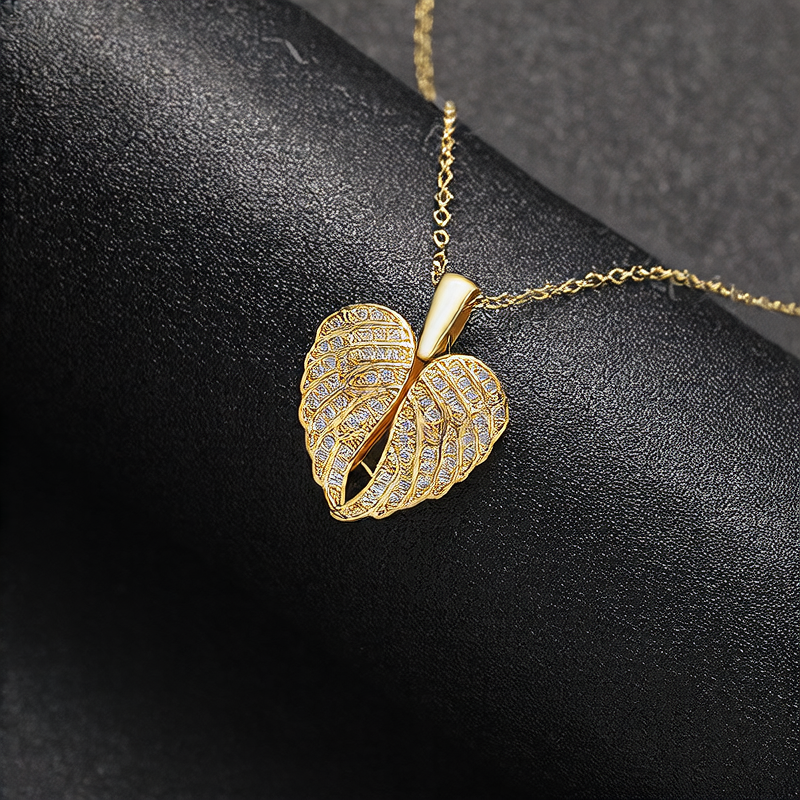 Stainless Steel Heart Wings Pendant